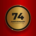 74 years anniversary celebration background.