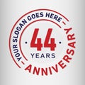 44 Years Anniversary Celebration Design Template. Anniversary vector and illustration. Forty-four years logo.