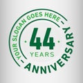 44 Years Anniversary Celebration Design Template. Anniversary vector and illustration. Forty-four years logo.