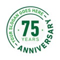 75 Years Anniversary Celebration Design Template. Anniversary vector and illustration. Seventy five years logo. Royalty Free Stock Photo