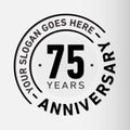 75 Years Anniversary Celebration Design Template. Anniversary vector and illustration. Seventy five years logo. Royalty Free Stock Photo