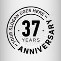 37 Years Anniversary Celebration Design Template. Anniversary vector and illustration. Thirty-seven years logo.