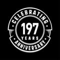 197years anniversary logo template. 197th vector and illustration. Royalty Free Stock Photo