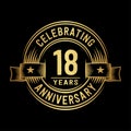 18 years anniversary celebration logotype. 18th years logo. Vector and illustration.