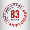83 Years Anniversary Celebration Design Template. Anniversary vector and illustration. Eighty-three years logo. Royalty Free Stock Photo
