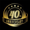 40 years anniversary design template. 40th anniversary celebrating logo design. 40years logo.
