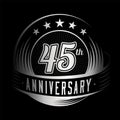 45 years anniversary design template. 45th anniversary celebrating logo design. 45years logo.