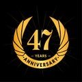 47 years anniversary design template. Elegant anniversary logo design. Forty-seven years logo.