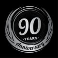 90 year anniversary. Elegant anniversary design. 90th logo.