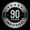 90 years celebrating anniversary design template. 90th anniversary logo. Vector and illustration.