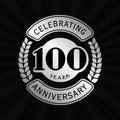 100 years celebrating anniversary design template. 100th logo. Vector and illustration. Royalty Free Stock Photo