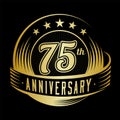 75 years anniversary design template. 75th anniversary celebrating logo design. 75years logo.