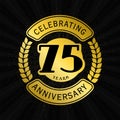 75 years celebrating anniversary design template. 75th logo. Vector and illustration. Royalty Free Stock Photo