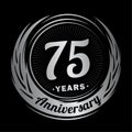 75 year anniversary. Elegant anniversary design. 75th logo.