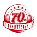 70 years anniversary design template. 70th anniversary celebrating logo design. 70years logo.