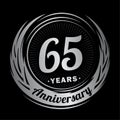 65 year anniversary. Elegant anniversary design. 65th logo.