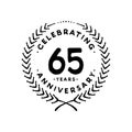 65 years design template. 65th vector and illustration