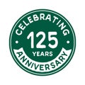 125 years celebrating anniversary design template. 125th anniversary logo. Vector and illustration. Royalty Free Stock Photo