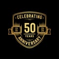 50 years anniversary celebration shield design template. 50th anniversary logo. Vector and illustration.