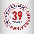39 Years Anniversary Celebration Design Template. Anniversary vector and illustration. Thirty-nine years logo.