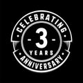 3 years anniversary logo template. 3rd vector and illustration. Royalty Free Stock Photo