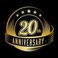 20 years anniversary design template. 20th anniversary celebrating logo design. 20years logo.