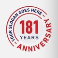 181 Years Anniversary Celebration Design Template. Anniversary vector and illustration. 181 years logo. Royalty Free Stock Photo