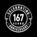 167years anniversary logo template. 167th vector and illustration.