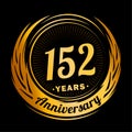 152 years anniversary. Elegant anniversary design. 152nd logo.