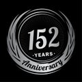 152 years anniversary. Elegant anniversary design. 152nd logo.