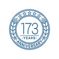 173 years anniversary celebration logo template. 173rd line art vector and illustration.