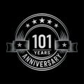 101 years anniversary celebration logotype. 101st years logo. Vector and illustration.