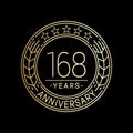 168 years anniversary celebration logo template. 168th line art vector and illustration.