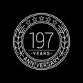 197 years anniversary celebration logo template. 197th line art vector and illustration.