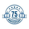 75 years anniversary celebration logotype. 75th years logo. Vector and illustration. Royalty Free Stock Photo