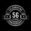 56 years anniversary celebration logotype. 56th years logo. Vector and illustration. Royalty Free Stock Photo