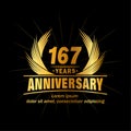 167 years anniversary. Elegant anniversary design. 167th years logo.