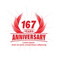 167 years anniversary. Elegant anniversary design. 167th years logo.