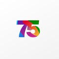 75 Years Anniversary Celebration Elegant Color Vector Template Design Illustration Royalty Free Stock Photo