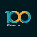 100 Years Anniversary Celebration Full Color Vector Template Design Illustration