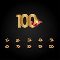 100 Years Anniversary Celebration Gold Vector Template Design Illustration Royalty Free Stock Photo