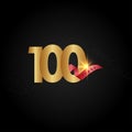 100 Years Anniversary Celebration Gold Vector Template Design Illustration Royalty Free Stock Photo