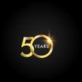 50 Years Anniversary Celebration Gold Vector Template Design Illustration Royalty Free Stock Photo