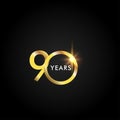 90 Years Anniversary Celebration Gold Vector Template Design Illustration Royalty Free Stock Photo