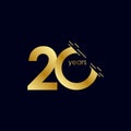 20 Years Anniversary Celebration Gold Vector Template Design Illustration Royalty Free Stock Photo