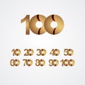 100 Years Anniversary Celebration Gold Vector Template Design Illustration Royalty Free Stock Photo