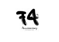 74 Years Anniversary Celebration logo black paintbrush vector, 74 number logo design, 74th Birthday Logo, happy Anniversary,