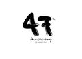 47 Years Anniversary Celebration logo black paintbrush vector, 47 number logo design, 47th Birthday Logo, happy Anniversary, Royalty Free Stock Photo