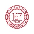 167 years anniversary celebration logo template. 167th line art vector and illustration.
