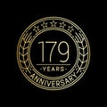 179 years anniversary celebration logo template. 179th line art vector and illustration. Royalty Free Stock Photo